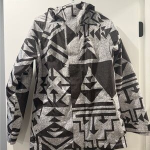 Burton Black and Gray Geometric Ski Jacket